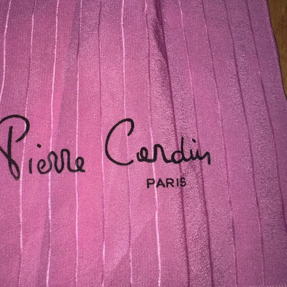 Pierre Cardin Paris Vintage Silk‎ Pink Striped Cardigan Scarf Skinny Ribbed